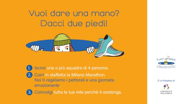 Vuoi dare una mano a chi soffre un disagio mentale? Alla Milano Marathon dacci due piedi!